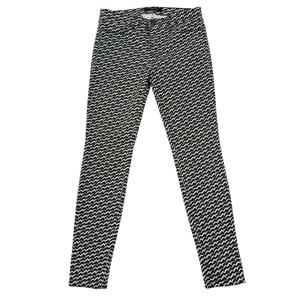 J Brand Super Skinny Berlin Geo Print Jeans Black White Sz 31 Made in USA